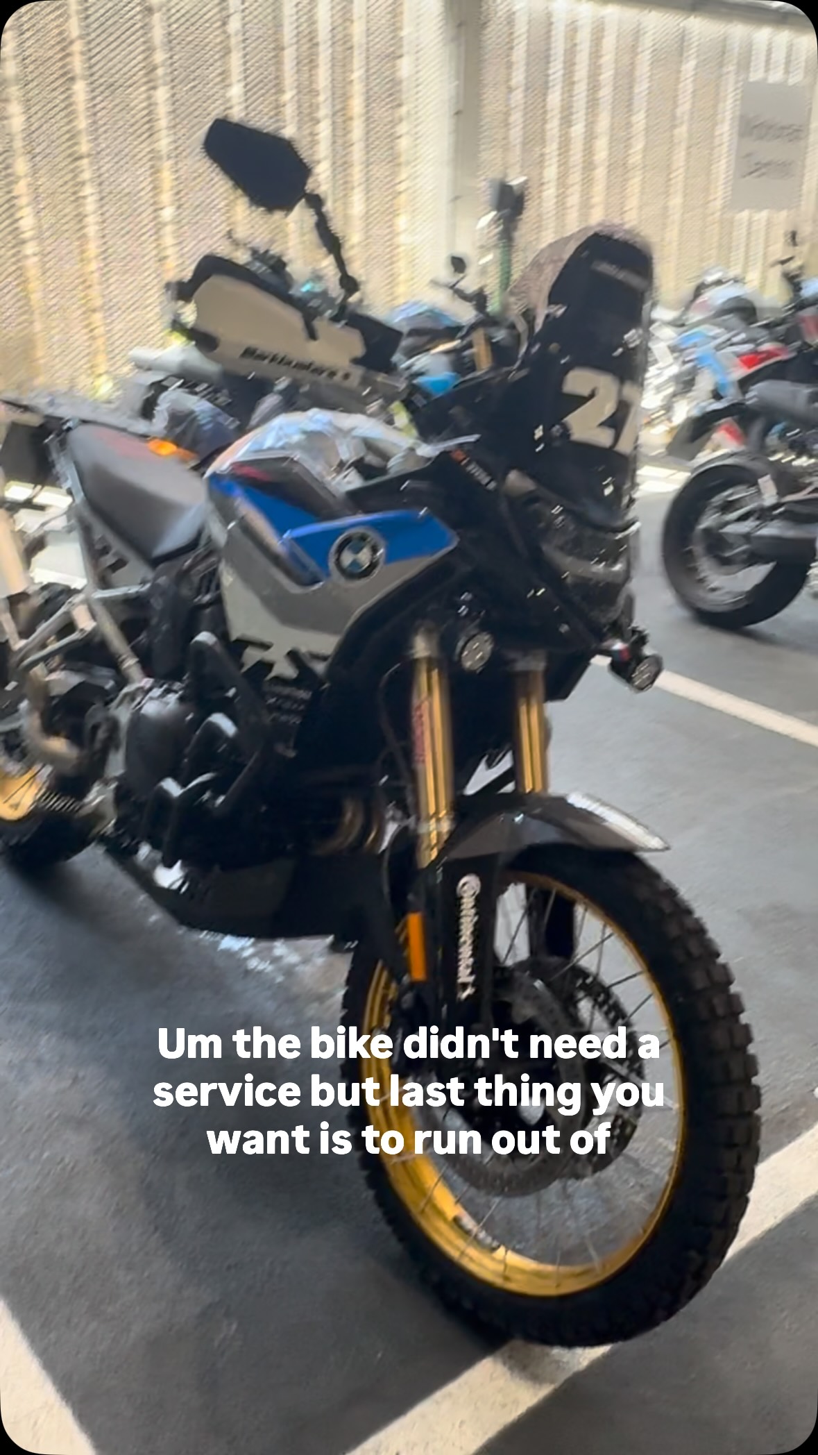 T-8 @paris.nordkapp! Service done, full check done!

✅ Chain with @scottoileruk 
✅ Brake pads
✅ Fluids and filters (@knfilters for more longevity)
✅ New version of the @contimotouk TKC80s on (really looking forward to testing them).

Have I missed anything that is subject to normal wear and tear?

#rideuk #malonmoto #adventurerider #ukmotorcycle #nobullshit
