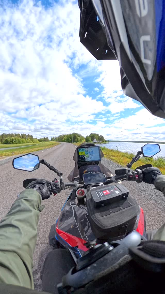 Crossing the length of Sweden during Paris to Nordkapp!

It was great to ride most of the time with a local @purre_racing_adventures 😉

🗺️ The DMD tablet performed amazingly during the whole trip. 
👝 The LoneRider tank bag was a lifesaver.
🪞 The Double Take mirrors took all the beating.
🛞 The Continental TKC80s performed through all the terrains.
💦 The Scottoiler system kept my chain in shape for over 15.000 kms or the roughest terrain.

#adventurerider #rideuk #keepitreal #nobullshit #motorcycle